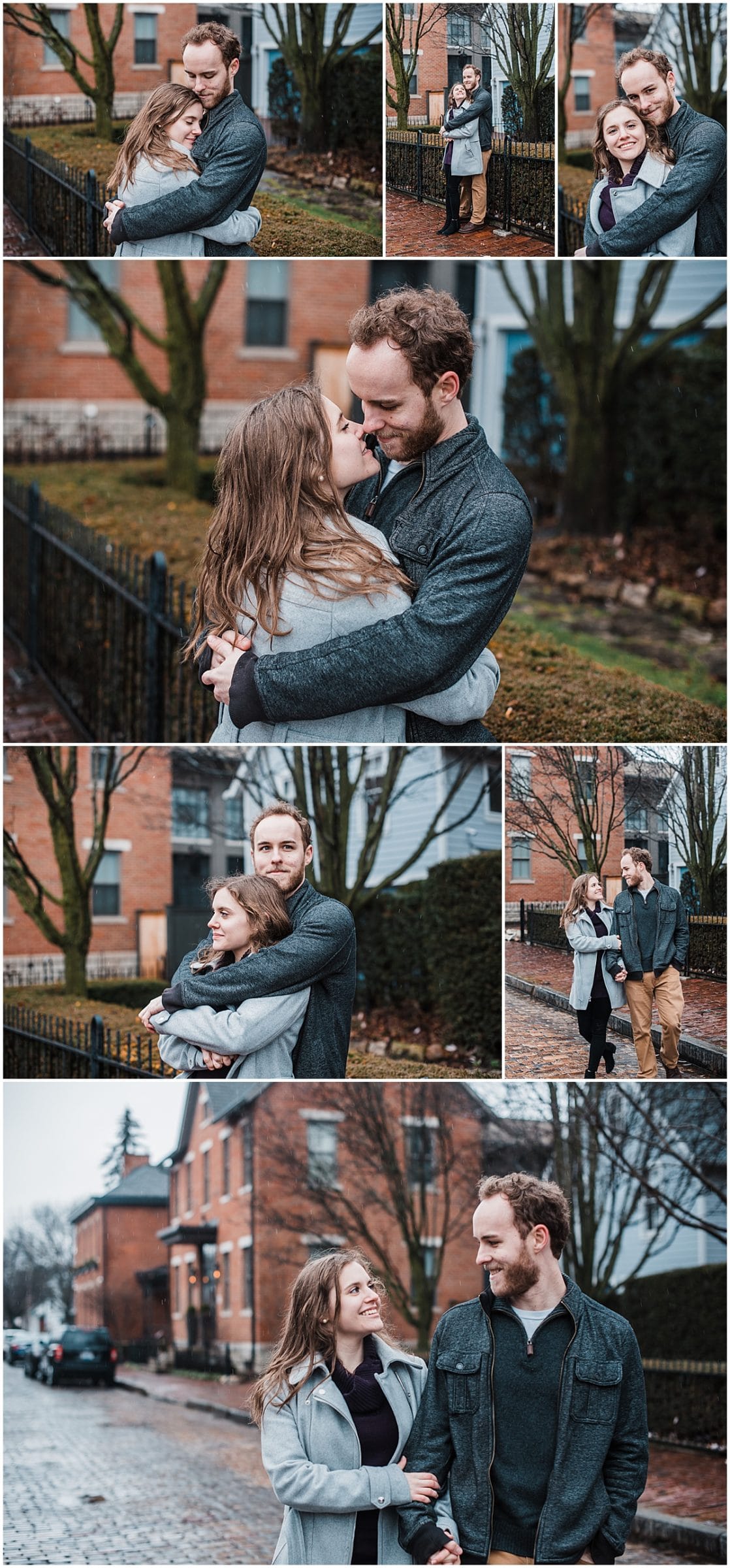 Rainy Engagement Session in Downtown Columbus