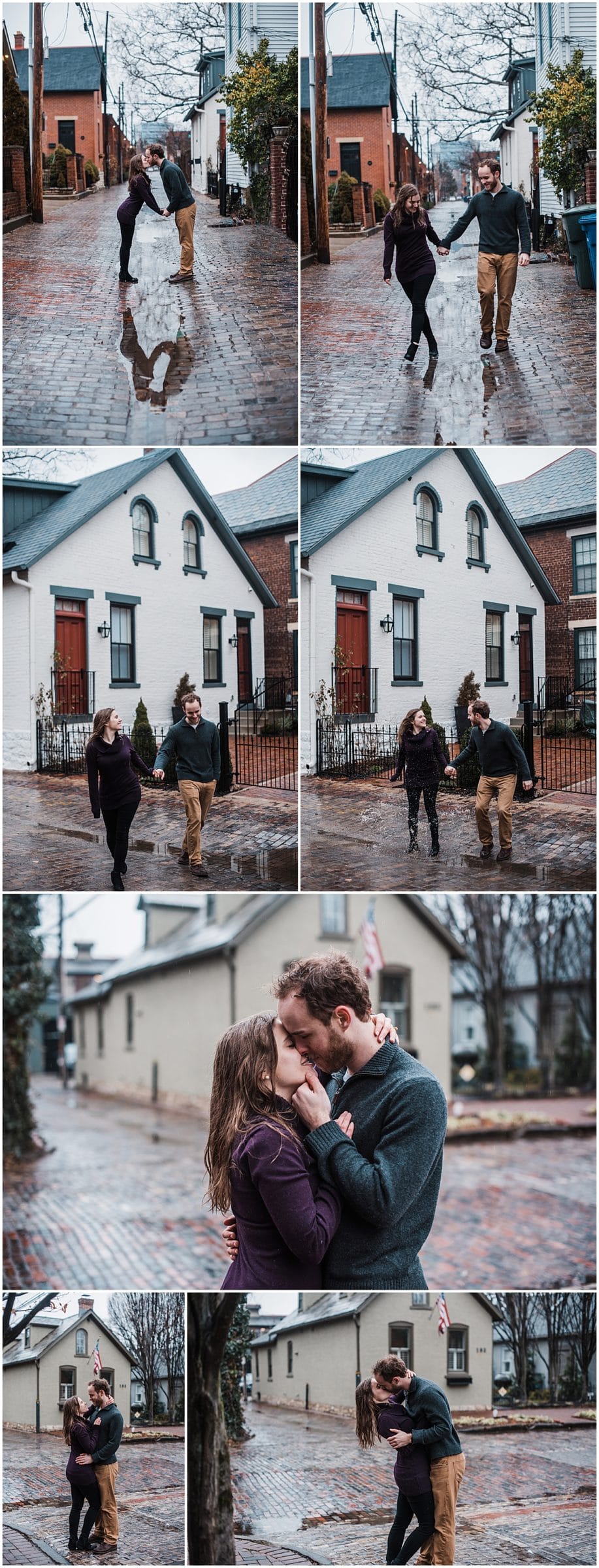Rainy Engagement Session in german village