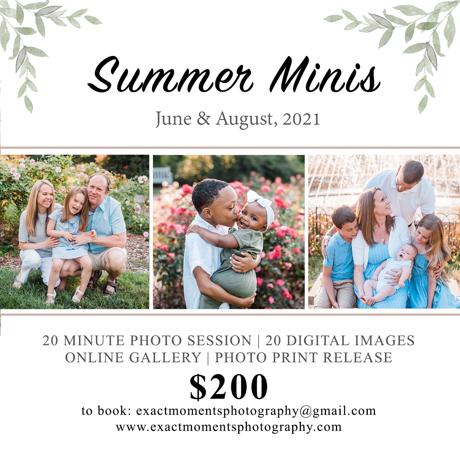 summer mini photo sessions 2021